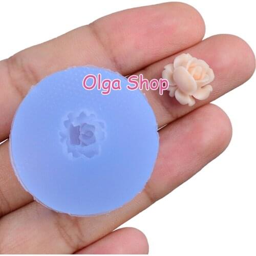 HYL102 11.7mm x 10.7mm Flower Silicone Mold Fondant Cake Decoration Candy Resin Clay Earrings Necklace Craft Soap Candle