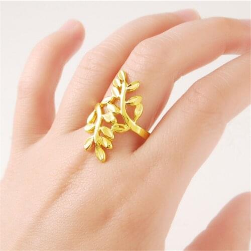 24K Yellow Color Rings Women Gold Ring Fine Jewelry Party Accessories Women Best Gift