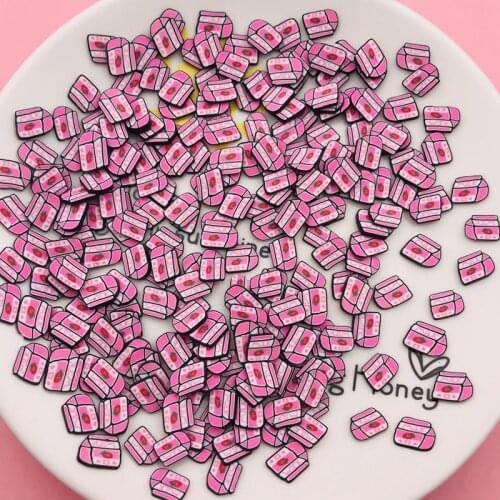 20g/Lot Hot Selling Polymer Clay Miniature Strawberry Milk Sprinkle, Cute Bubble Tea Slice for Crafts Making, Phone Deco, DIY