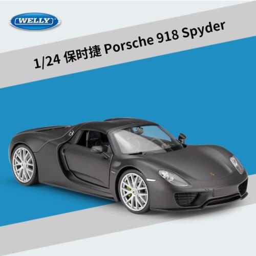 Welly 1:24 Porsche 918 Spyder Concept sports car simulation die-casting alloy car model ornaments collection of childrens toys