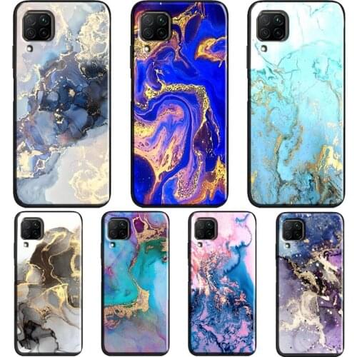 Ink Painting marble Case For Huawei P30 Lite P20 P40 Pro Mate 20 P Smart 2021 2019 Nova 5T Honor 9X 8X 10i 8A