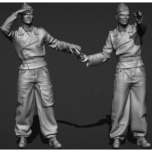 2pcs Unpainted Scout Soldiers GK Resin Figure 1/35 Scale Model Kit Resin Colorless Self-Assembled Toy No.1313