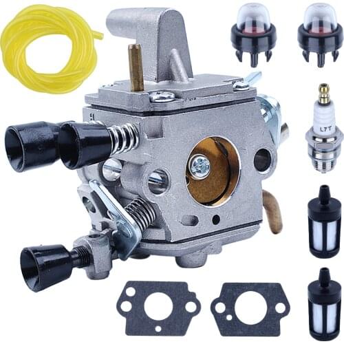 Carburetor Gasket Fuel Filter Kit For Stihl FS120 FS200 FS250 FS300 FS350 Trimmer 4134 120 0603 w Fuel Line Spark Pulg