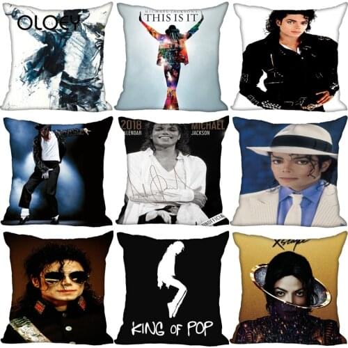 Michael Jackson Cushion Cover for Home Decorative Cushion Cover Invisible Zippered Throw Cushion Cover 45X45cm Hotel Decoration