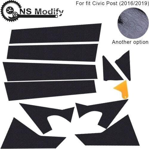 NS Modify Car Mirror Effect Strip Sticker Window Pillar Post Cover Trim Moulding For Honda Civic Sedan 2016/2019