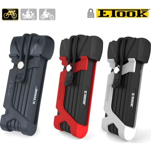 ETOOK Alloy Steel Pro Anti-shear Bike Folding Lock 850mm Portable Bicycle Motorcycle Scooter Folding key Lock Frame Mount Fixing