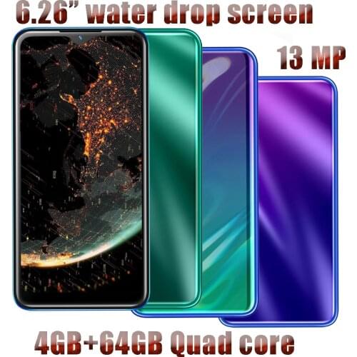 A51 4G RAM Android Smartphones 64G ROM Quad Core 13MP HD Face ID 6.26inch Water Drop Screen unlocked celulars 2Sim Mobile Phone
