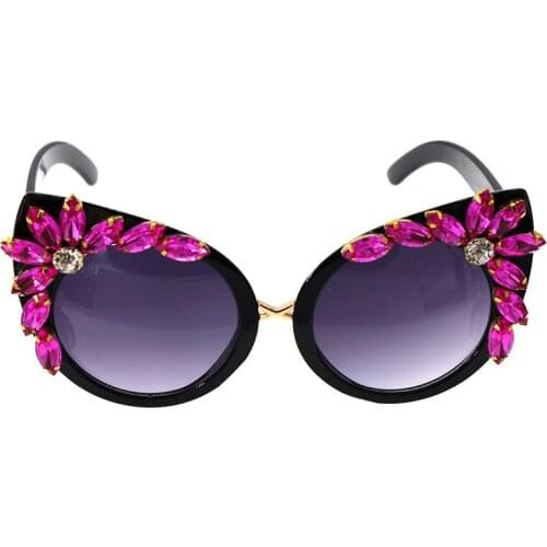 Baroque Vintage Crystals Women Girls Sunglasses Retro Crystals Rhinestone Sunglasses Summer Beach Glasses Gift for Women