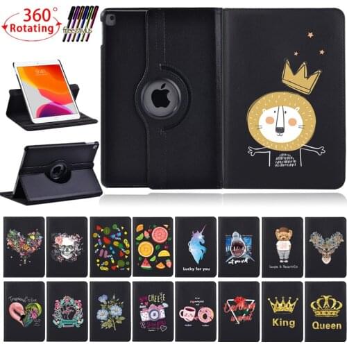 360 Rotating Tablet Case for Apple IPad 2/3/4/ IPad Mini 4/5/iPad 5th Gen/6th Gen/7th Gen/8th Gen Stand Leather Cover Case + Pen