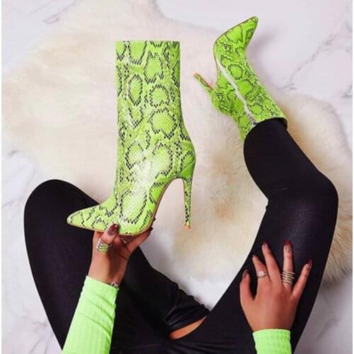 2019 European and American candy color thin heel womens boots large size 35-42