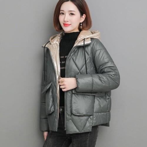 Women Parkas 2020 Short Female Winter Jacket Outwear Thickening Warm Clothing Down Cotton Loose Coats Hooded Plus 4XL Orwindny