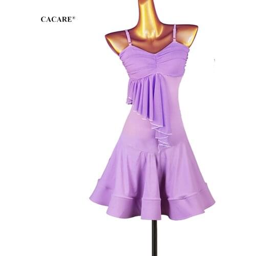 CACARE Fringed Dress SALE Latin Dance Dress Women Latina Salsa Latin Dance Competition Dresses D0888 Ruffled Hem