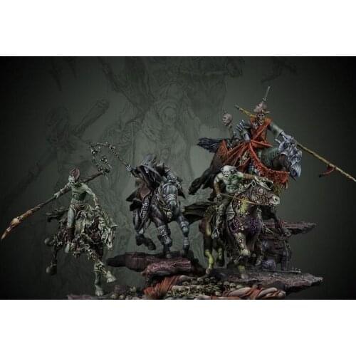 1/32 54MM Horsemen of the Apocalypse INCLUDE 4 Resin figure Model kits Miniature gk Unassembly Unpainted