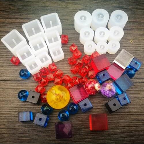 1pcs Translucent Square Round Beads Silicone Mold For Jewelry Making Tool Moulds UV Epoxy Resin Decorative Craft