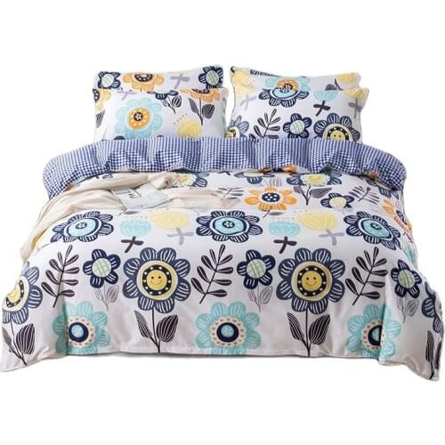 Sheet Suite On Duvet Cover Pillowcase Bed Sheet Simple Boy Girls And Adult Bedding Sets 3/4Pcs Single Double Dropshipping S