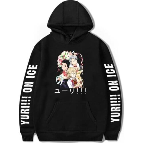 Anime Yuri! On Ice Hoodies Manga Printed Men/Women Unisex Tops Hooded Sweatshirt Streetshirt Pullover Harajuku Fashion Clothing