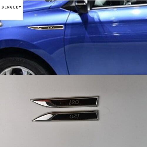 Free shipping 2pcs/lot stainless steel both sides Fender decoration cover for Hyundai i20 car accessories