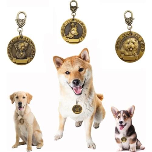 New Personalized Pet id tags Copper dog id collar tag necklace Accessories pet name address birthday id tags free engraving