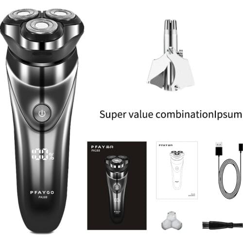 PFAY electric shaver mens razor nose hair and beard trimmer mens premium portable shaver hair clipper facial hair removal