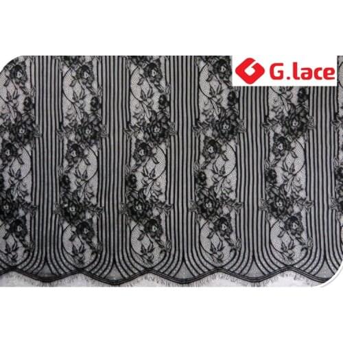 G.Lace mesh Lace Fabric 3M/Lot Eyelash Lace150cm width clothing mesh Fabric wedding dress accessories Ribbon decoration TX073