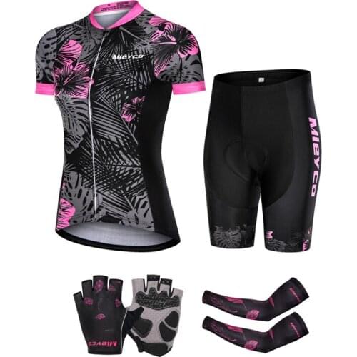 Cycling Jersey Sets Summer Women Bike Outdoor Clothing MTB Triathlon Skinsuit Quick Dry Bicycle Team Racing Uniform 5D Gel Pad
