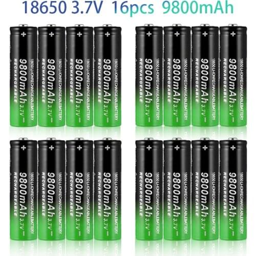 100%18650 Lithium Batteries Flashlight 18650 Rechargeable-Battery 3.7V 9800 Mah for Flashlight + USB charger