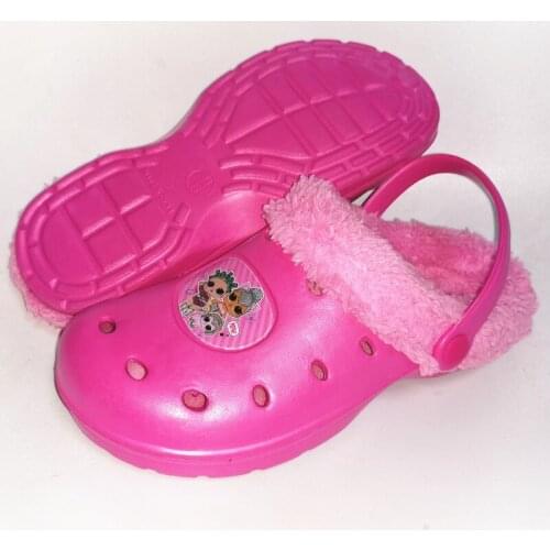 Ltolo Children Kids Girls Mules Garden Clogs Winter Warm Croc Sandals Sneakers Cartoon Slippers Cave Shoes For Girl EUR24-35