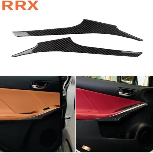 For Lexus IS250 300 350 200 T 2013-18 Carbon Fiber Both Side Door Armrest Panel Cover Sticker Inner Trim Strip Car Styling