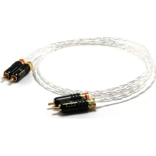 New OCC Silver Plated RCA Interconnect Cable Stereo Hi-Fi Audio Analogue Lead RCA TO RCA Audio Cable Phono RCA HIFI For CD/AMP