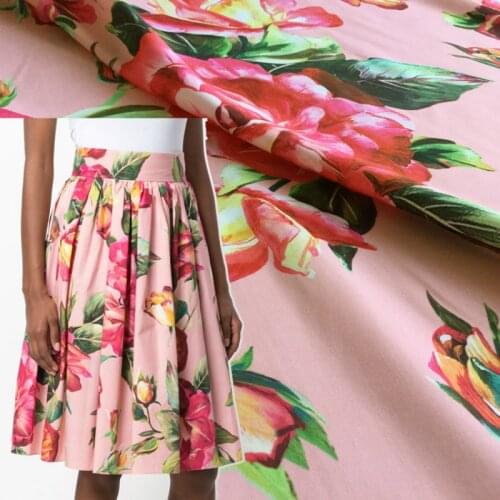 Custom brand polyester printed fabric cloth 145 cm width womens children shirt dress apparel fabric Low price wholesale