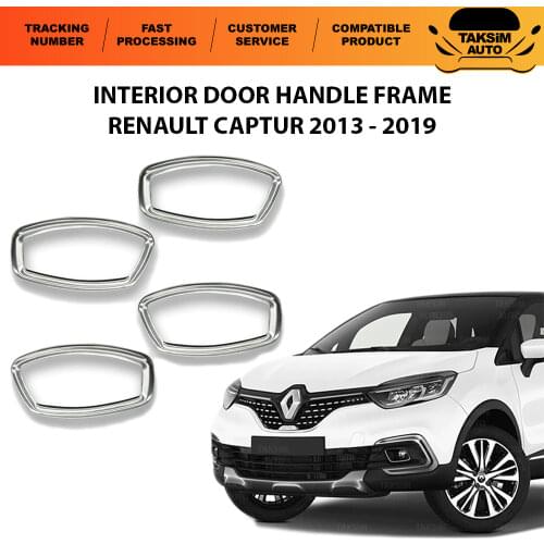 Renault Captur For Chrome Interior Door Handle 4 Piece 2010 and Above Models Compatible With Quality Car Accessory