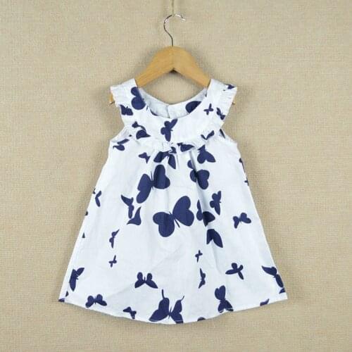 Butterfly Sundress White Girls Dresses Kid Clothing 2-8 Year Lace Princess Dress Summer 2017 Cotton Girl Clothes