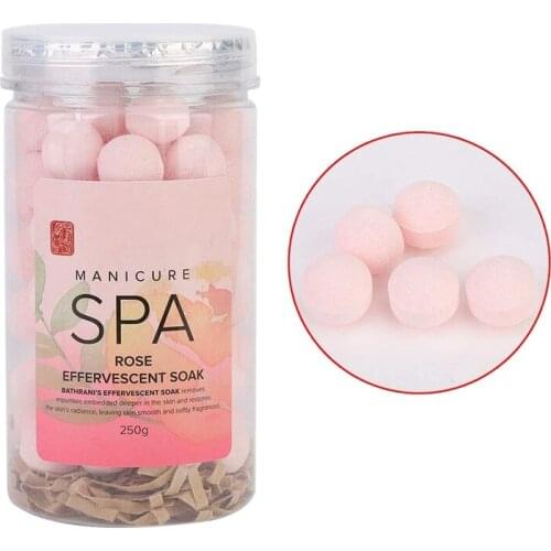 Nail Manicure SPA Effervescent Soak Ball Remove Dead Skin Cuticles Moisturizing Tender Skin Helps Prepare for the Manicure(Rose)