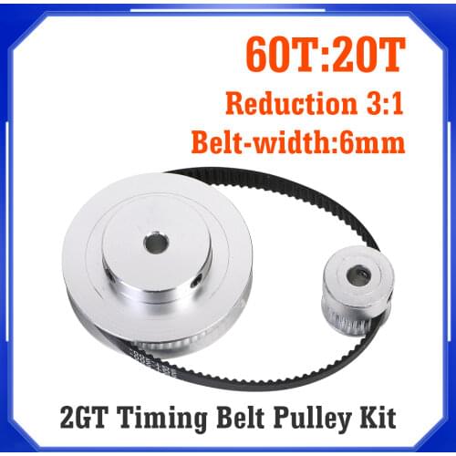 GT2 Timing Belt Pulley 60teeth 20teeth 5mm/8mm Reduction 3:1/1:3 belt width 6mm for 3D printer accessories