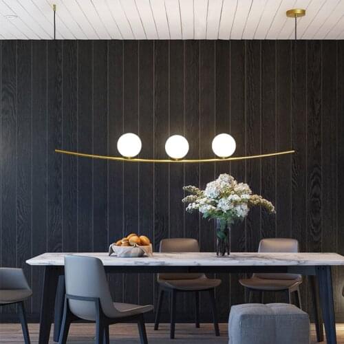 New Dining room Led Chandeliers Lighting Minimalist Glass Ball Living room Pendant Lamp Bedroom Hanglamp Nordic Lamp Loft Deoc