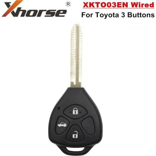 XHORSE XKTO03EN for Toyota Style 3 Buttons Wired Universal Remote Key for VVDI VVDI2 Key Tool English Version