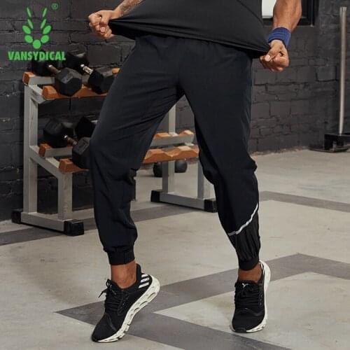 Vansydical Mens Reflective Workout Pants Running Leggings Loose Breathable Basketball Training Pants Fitness Jogger Sweatpants