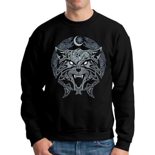 Wolves Of Ragnarok Viking Mens Hoodie Long Sleeve Fashion Cotton Pullover Male
