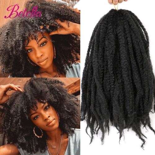 Betella Hair Synthetic Marley Braids Hair Afro Kinky Curly Crochet Braiding Hair Extensions Synthetic Marley Braiding Hair