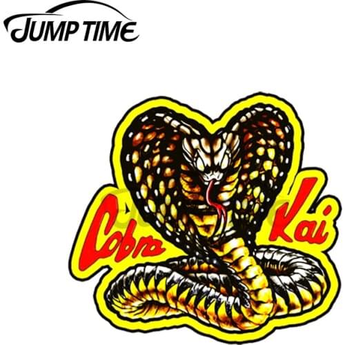 Jump Time 13 x 11.1cm For Cobra Kai Car Stickers JDM Vinyl Air Conditioner RV VAN Fine Decal Car Accessories Graphics