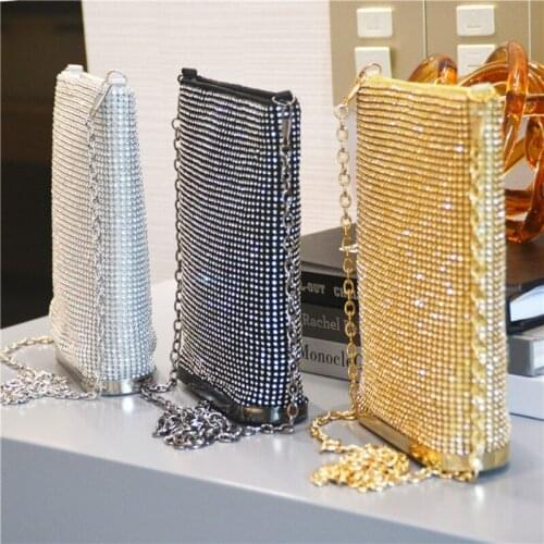 Bag Women Evening Dinner Bag Cell Phone Clutch Bag Sparkly Crossbody Bag Rhinestone Banquet Handbag Wedding Party Prom Purse