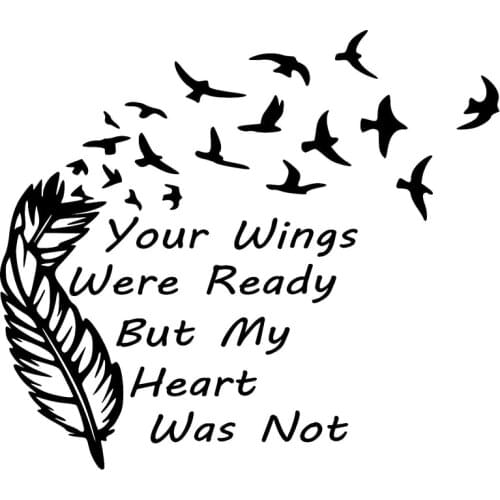 16*14.1cm In Loving Memory Vinyl Decal Sticker Custom Wings Birds Fly Car Home Window Decor Decals Unique Car Styling