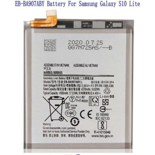 1x New 4500mAh /17.33Wh EB-BA907ABY Repalcement Battery For Samsung Galaxy S10 Lite Batteries