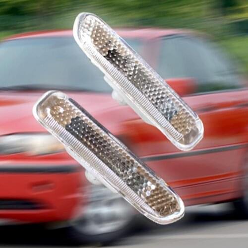 2 Pcs Side Marker Lights ABS White Surface Signal Lamp 63132228591 63132228592 for BMW E46 Two Door 1998 1999 2000 2001