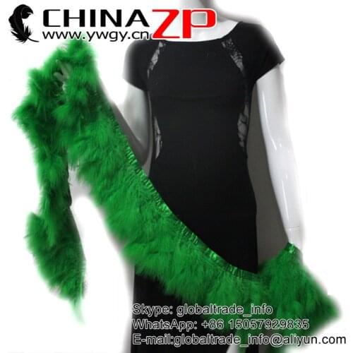 6-8 Inch Leading Supplier CHINAZP Factory 10yards/lot DyedKelly Green Marabou Turkey Fluff Feather Fringe Trim