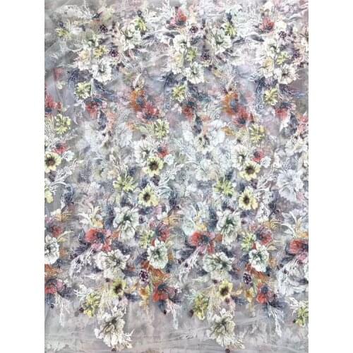 African tulle mesh lace fabric nice looking Embroidered french lace J-123611 with flower