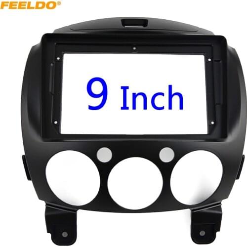 FEELDO Car Audio Radio 2DIN Fascia Frame Adapter For Mazda 2 9" Big Screen CD/DVD Player Dash Fitting Panel Frame Kit #HQ5304
