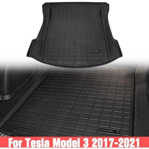 TPE Car Rear Trunk Mat for Tesla Model 3 2017-2021 Waterproof Protective Pad Pads Cargo Liner Trunk Tray Floor Mat Accessories