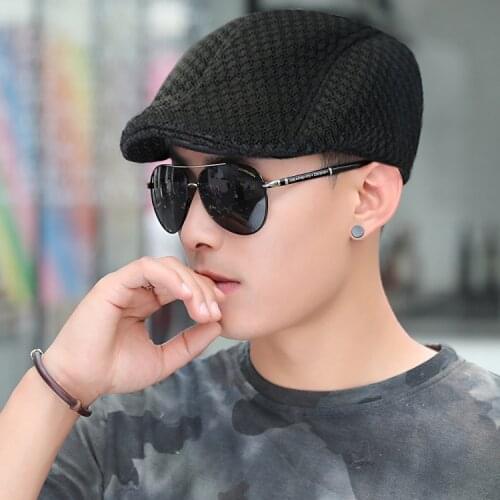 Beret Hat Unisex Flat Cap Men Women Soft Houndstooth Retro Hats Causal Breathable Winter Comfort Beret Berret Femme