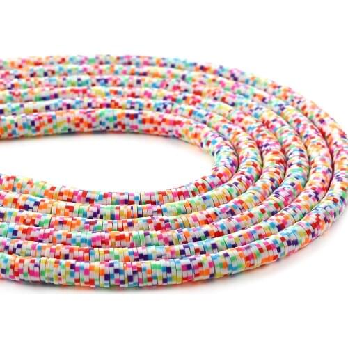 4-8mm Flat Round Polymer Clay Beads Chip Disk Loose Spacer Handmade Beads For DIY Jewelry Making Bracelet Finding Mixed Color